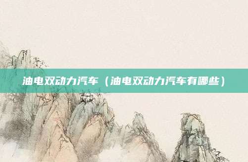 油电双动力汽车(油电双动力汽车有哪些)