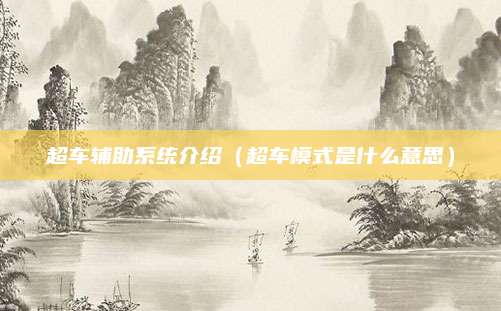 超车辅助系统介绍(超车模式是什么意思)