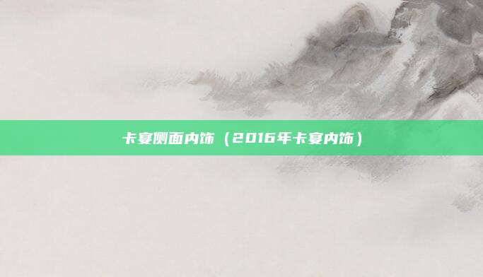 卡宴侧面内饰（2016年卡宴内饰）
