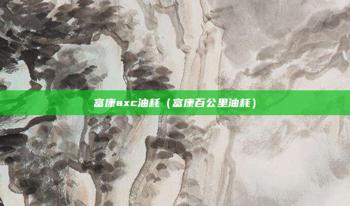 富康axc油耗(富康百公里油耗)