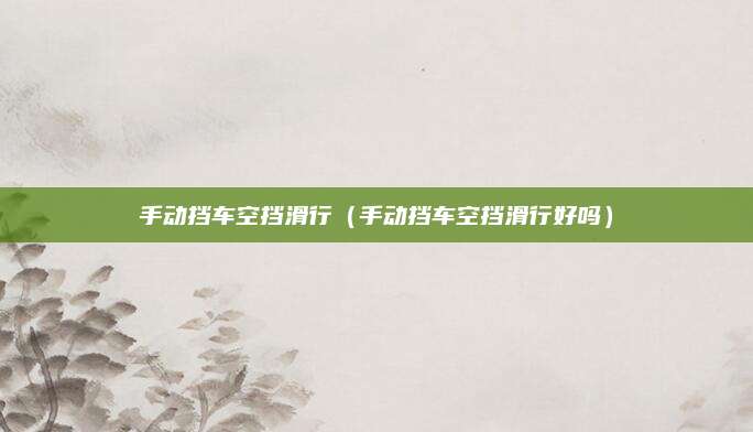 手动挡车空挡滑行（手动挡车空挡滑行好吗）