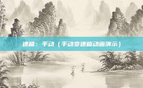 速箱:手动(手动变速箱动画演示)