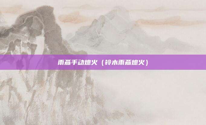 雨燕手动熄火(铃木雨燕熄火)