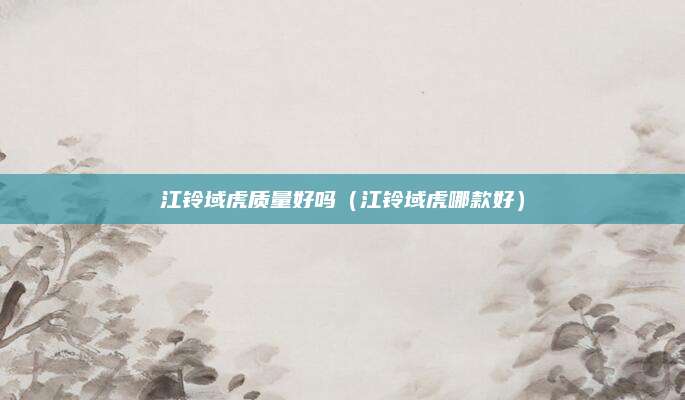 江铃域虎质量好吗(江铃域虎哪款好)
