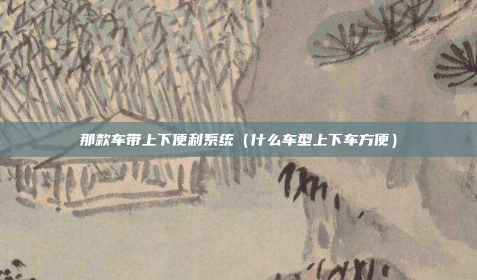 那款车带上下便利系统（什么车型上下车方便）