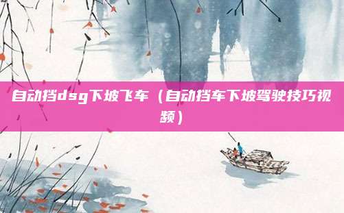 自动挡dsg下坡飞车（自动挡车下坡驾驶技巧视频）