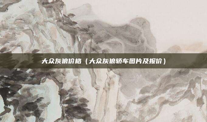 大众灰狼价格(大众灰狼轿车图片及报价)