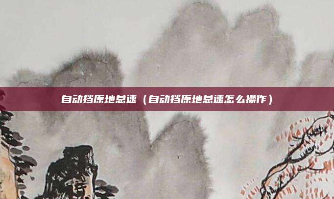 自动挡原地怠速(自动挡原地怠速怎么操作)