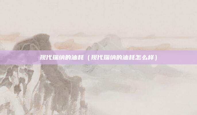 现代瑞纳的油耗（现代瑞纳的油耗怎么样）