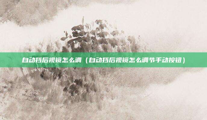 自动挡后视镜怎么调(自动挡后视镜怎么调节手动按钮)