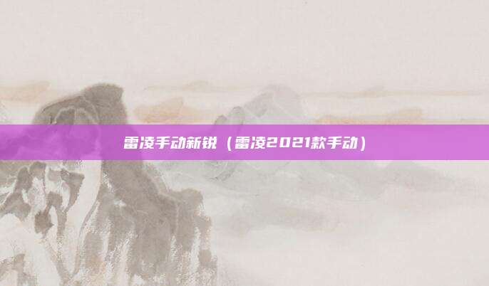 雷凌手动新锐(雷凌2021款手动)