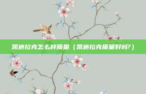 凯迪拉克怎么样质量(凯迪拉克质量好吗?)