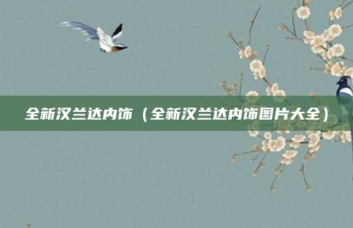 全新汉兰达内饰(全新汉兰达内饰图片大全)