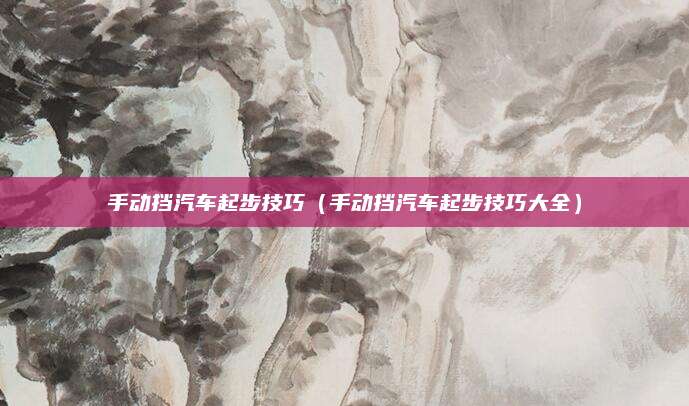 手动挡汽车起步技巧(手动挡汽车起步技巧大全)