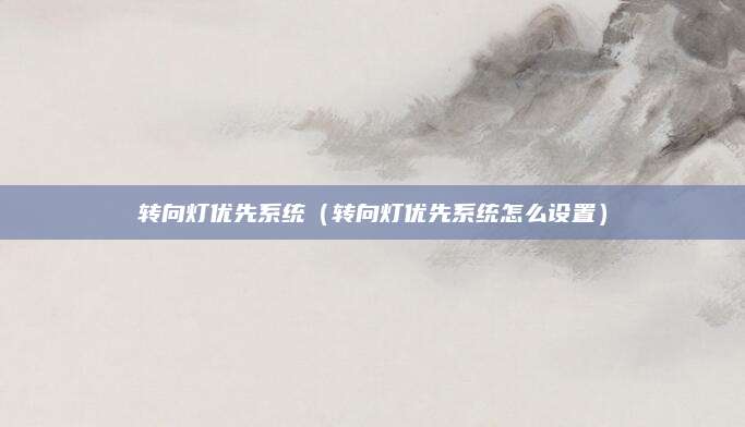 转向灯优先系统(转向灯优先系统怎么设置)