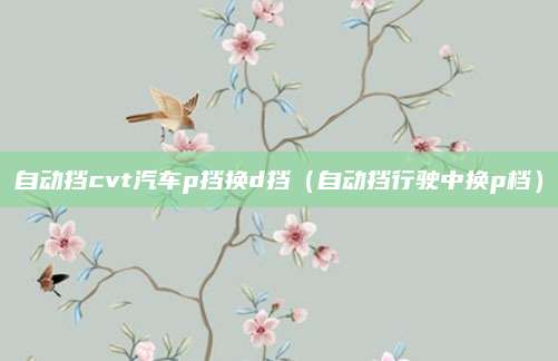 自动挡cvt汽车p挡换d挡(自动挡行驶中换p档)