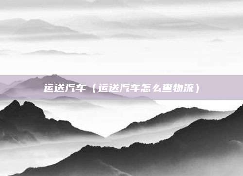 运送汽车(运送汽车怎么查物流)