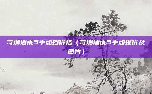 奇瑞瑞虎5手动挡价格(奇瑞瑞虎5手动报价及图片)