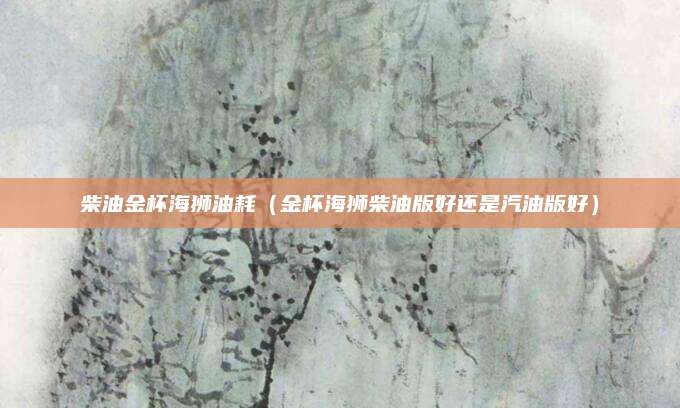 柴油金杯海狮油耗(金杯海狮柴油版好还是汽油版好)
