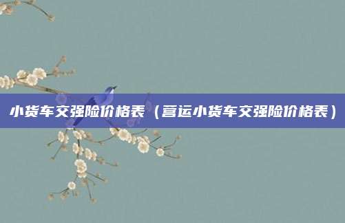 小货车交强险价格表(营运小货车交强险价格表)