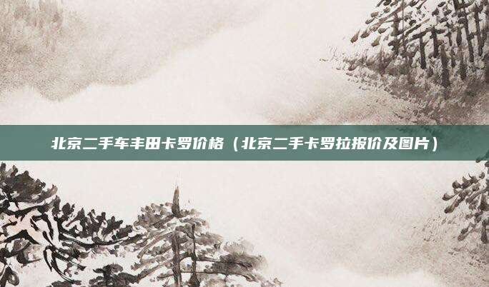 北京二手车丰田卡罗价格(北京二手卡罗拉报价及图片)