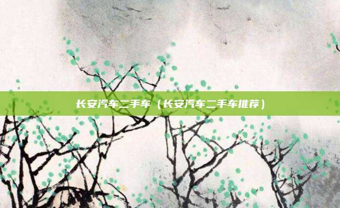 长安汽车二手车(长安汽车二手车推荐)