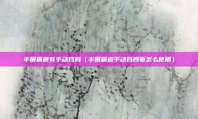 丰田霸道有手动挡吗(丰田霸道手动挡四驱怎么使用)