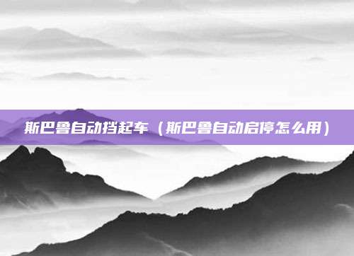 斯巴鲁自动挡起车(斯巴鲁自动启停怎么用)