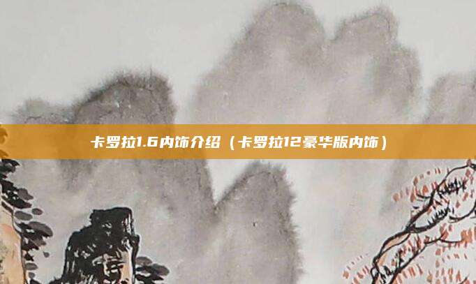 卡罗拉1.6内饰介绍(卡罗拉12豪华版内饰)
