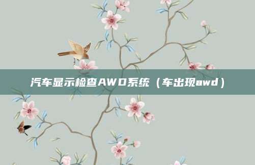 汽车显示检查AWD系统(车出现awd)