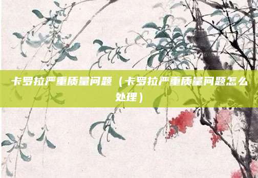 卡罗拉严重质量问题(卡罗拉严重质量问题怎么处理)