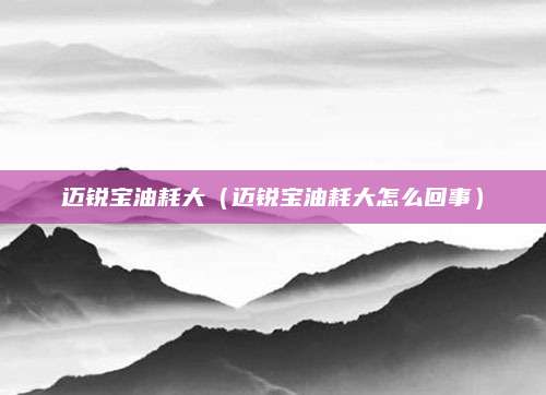 迈锐宝油耗大(迈锐宝油耗大怎么回事)