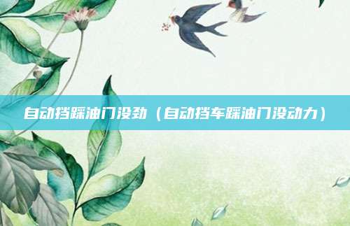 自动挡踩油门没劲(自动挡车踩油门没动力)