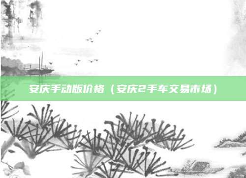 安庆手动版价格(安庆2手车交易市场)