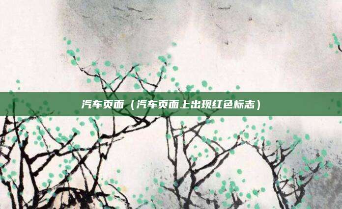 汽车页面(汽车页面上出现红色标志)