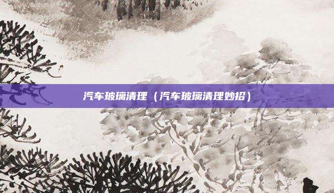 汽车玻璃清理(汽车玻璃清理妙招)