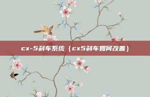 cx-5刹车系统(cx5刹车如何改善)