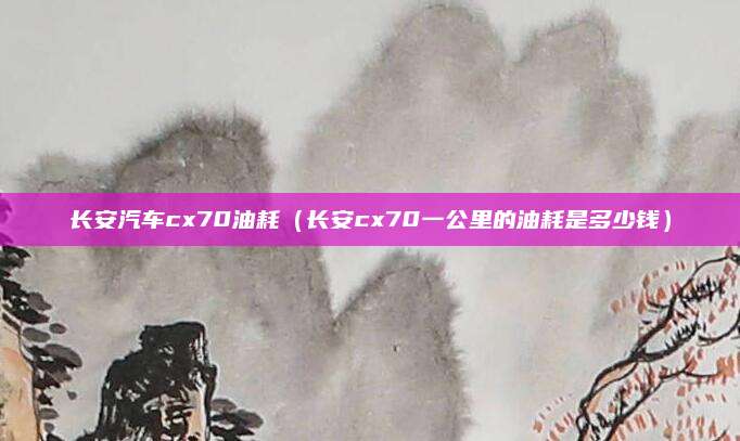 长安汽车cx70油耗(长安cx70一公里的油耗是多少钱)