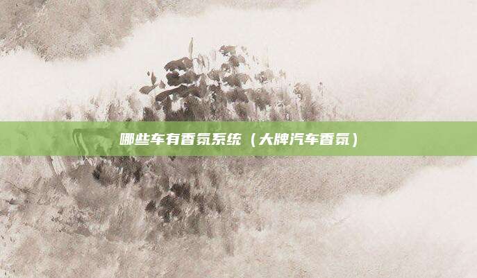 哪些车有香氛系统(大牌汽车香氛)