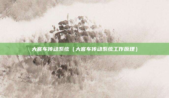 大客车传动系统(大客车传动系统工作原理)