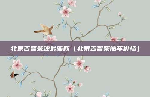 北京吉普柴油最新款(北京吉普柴油车价格)