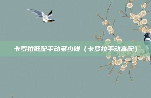 卡罗拉低配手动多少钱（卡罗拉手动高配）