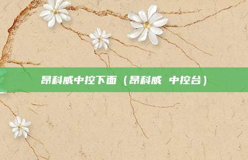 昂科威中控下面（昂科威 中控台）
