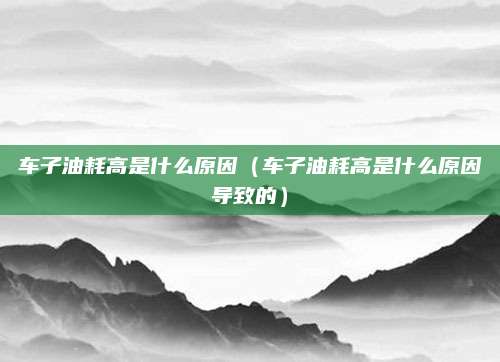 车子油耗高是什么原因(车子油耗高是什么原因导致的)