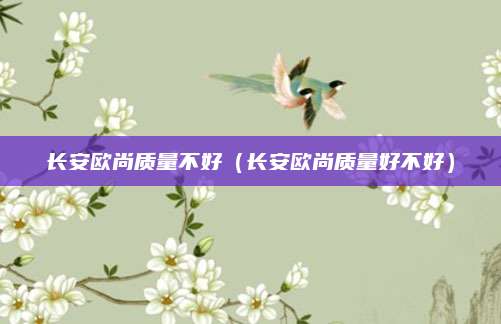 长安欧尚质量不好(长安欧尚质量好不好)