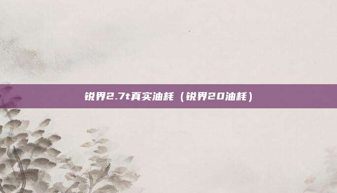锐界2.7t真实油耗(锐界20油耗)