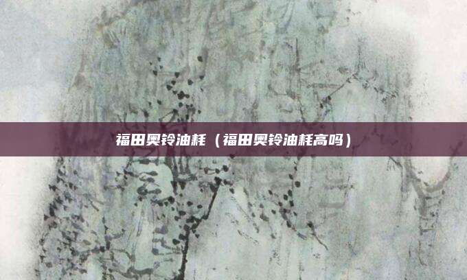 福田奥铃油耗（福田奥铃油耗高吗）