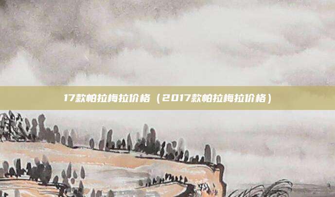 17款帕拉梅拉价格(2017款帕拉梅拉价格)