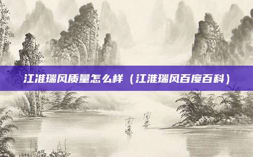 江准瑞风质量怎么样（江淮瑞风百度百科）