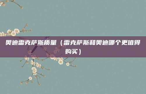 奥迪雷克萨斯质量(雷克萨斯和奥迪哪个更值得购买)